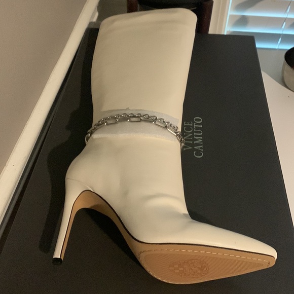 Vince Camuto Women's Felinda Knee High Boot, Warm White, - Picture 9 of 12